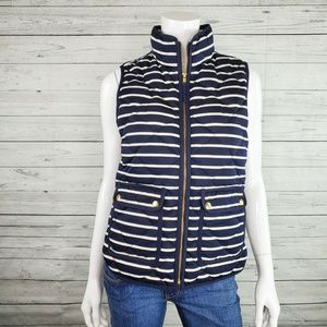 J. Crew Striped Down Filled Puffer Vest Sz. S